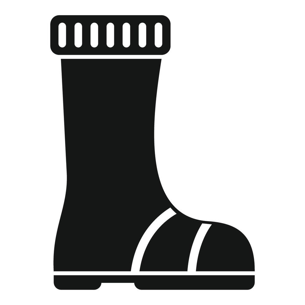 Waterproof boot with stripes showing sole protecting from water icon vector