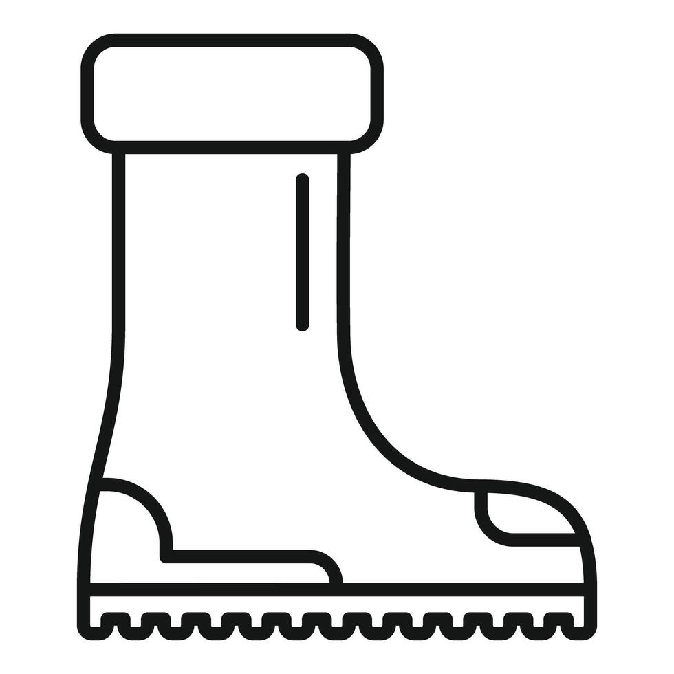 Waterproof rubber boot protecting feet from rain and mud vector