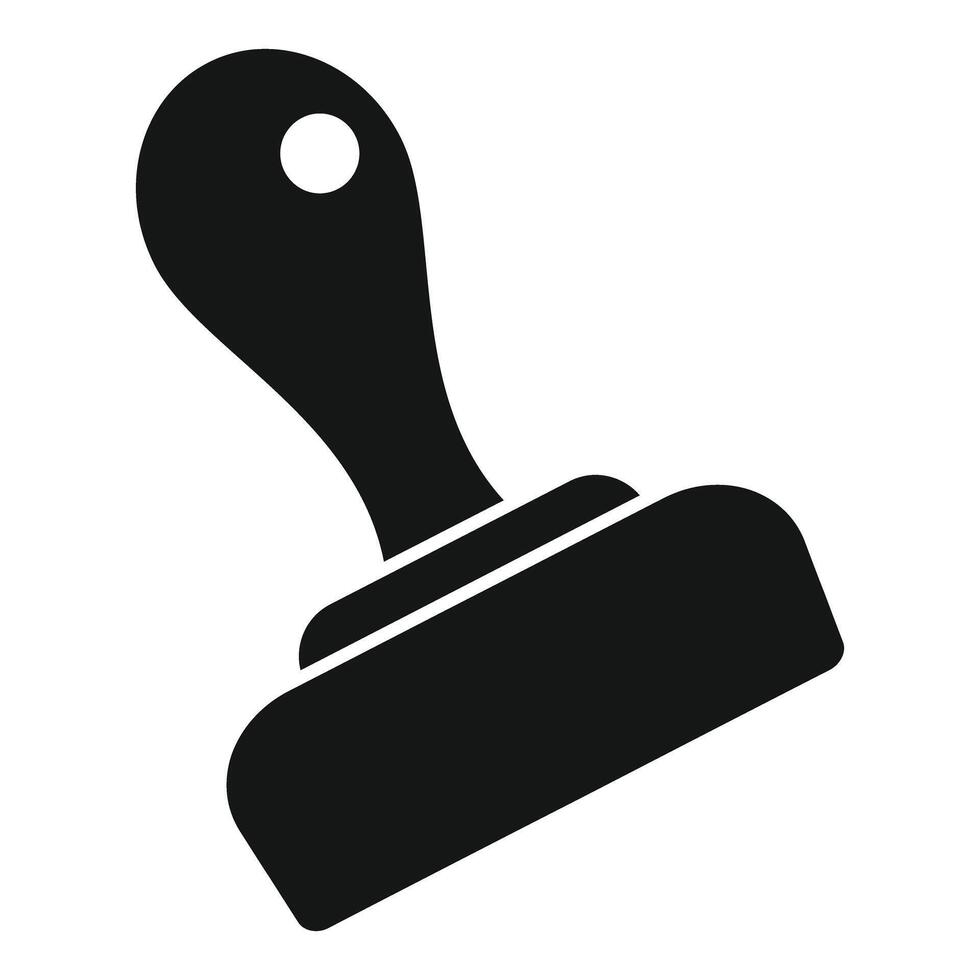 Black stamp icon showing handle and base for inking and stamping vector