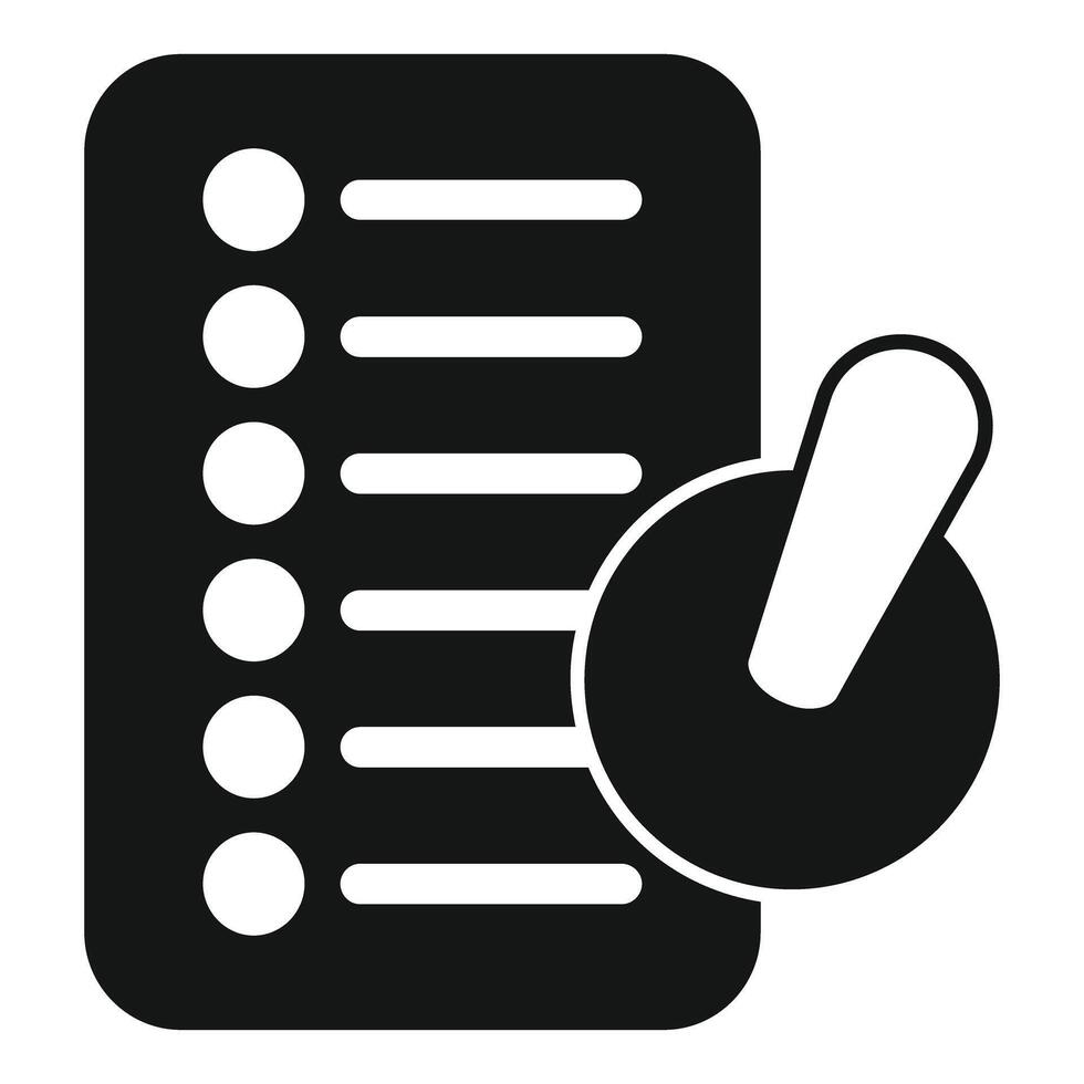 Online survey checklist being selected with mouse cursor icon vector