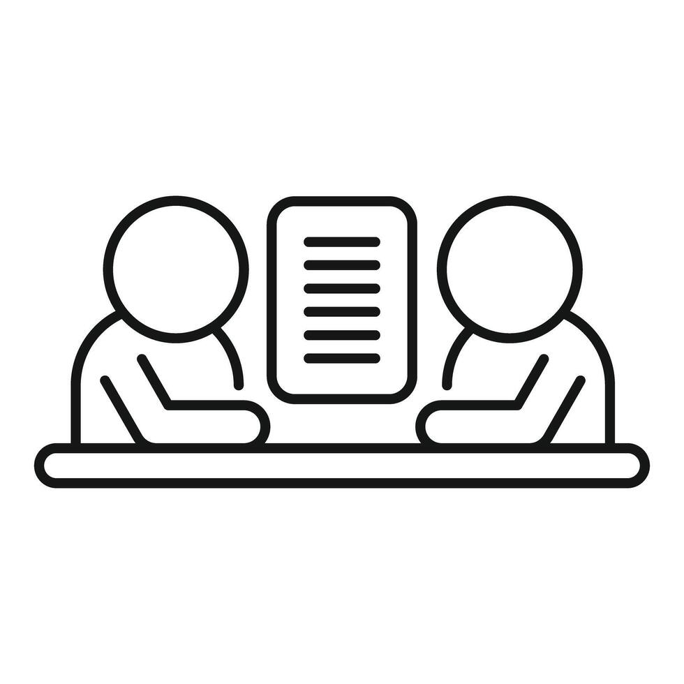 Two business people having a business meeting discussing contract vector