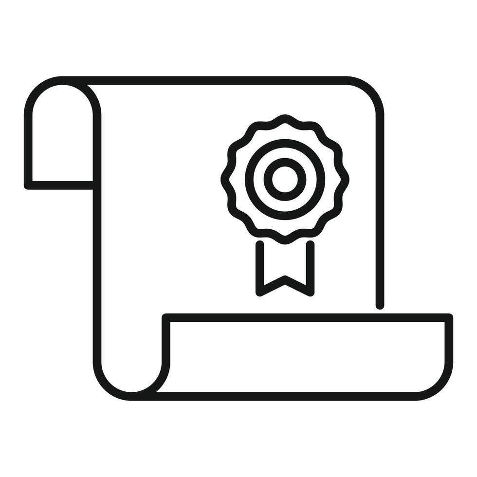 Diploma with stamp icon showing graduation certificate vector
