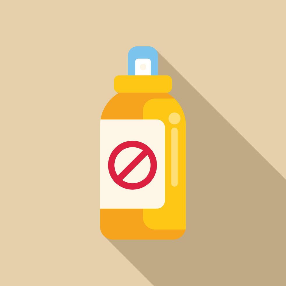 Spray bottle with prohibition sign warning of toxic substance inside vector