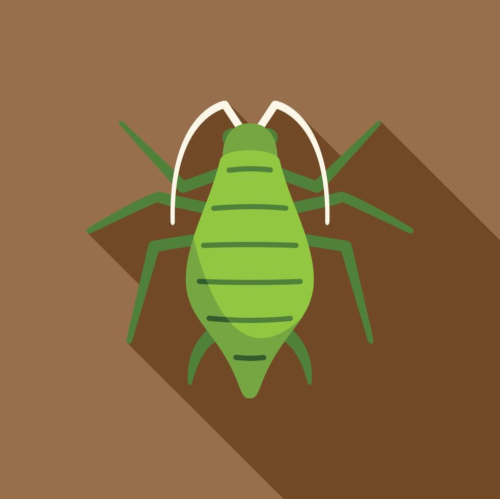 Green aphid insect pest crawling in flat design icon style vector