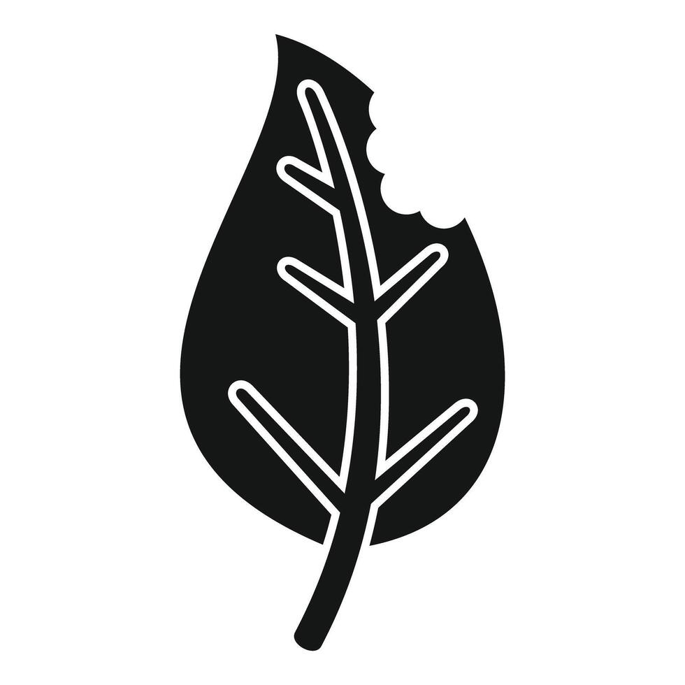 Black leaf being eaten showing pest problem vector