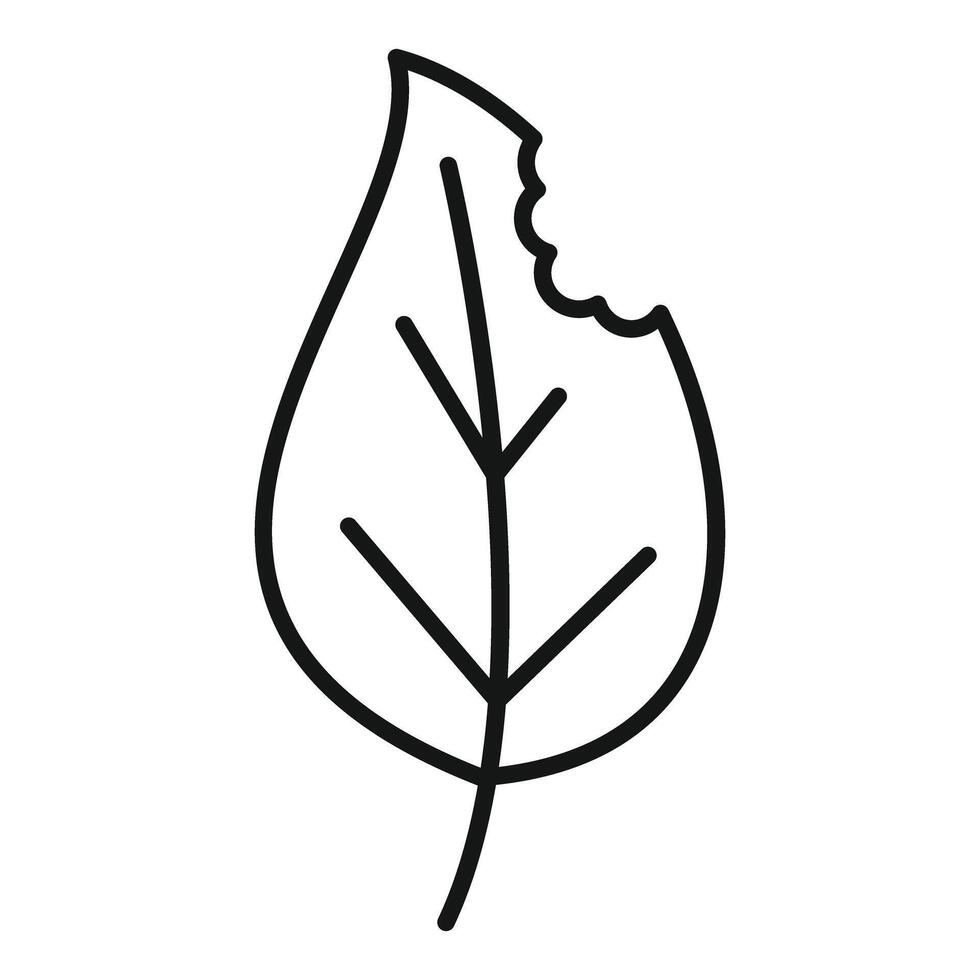 Bitten leaf showing damage by insects pests vector