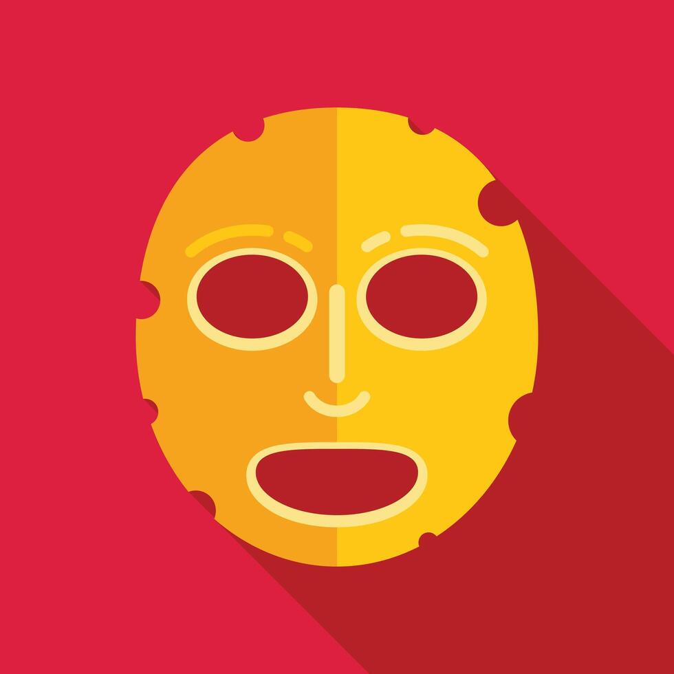 Golden cosmetic face mask showing open mouth for easy breathing vector