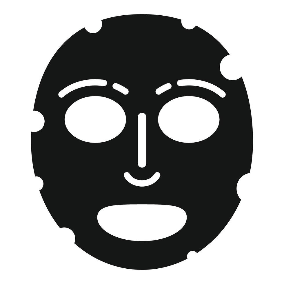 Black cosmetic facial mask providing treatment vector