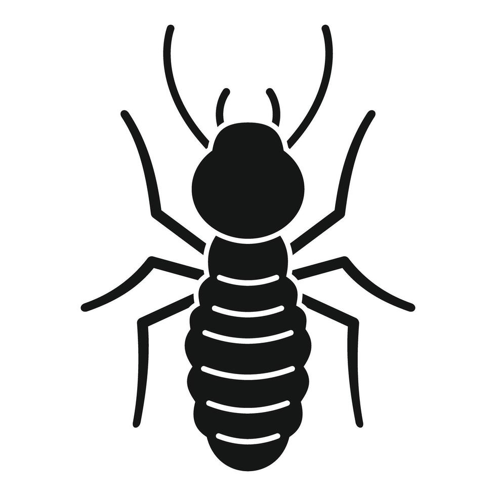 Black termite insect spreading its legs icon glyph design vector