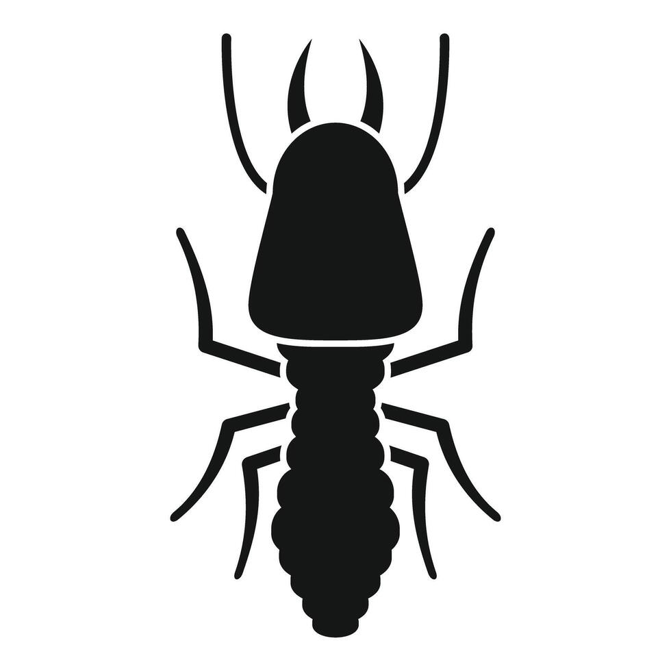 Black termite insect spreading its legs icon silhouette vector