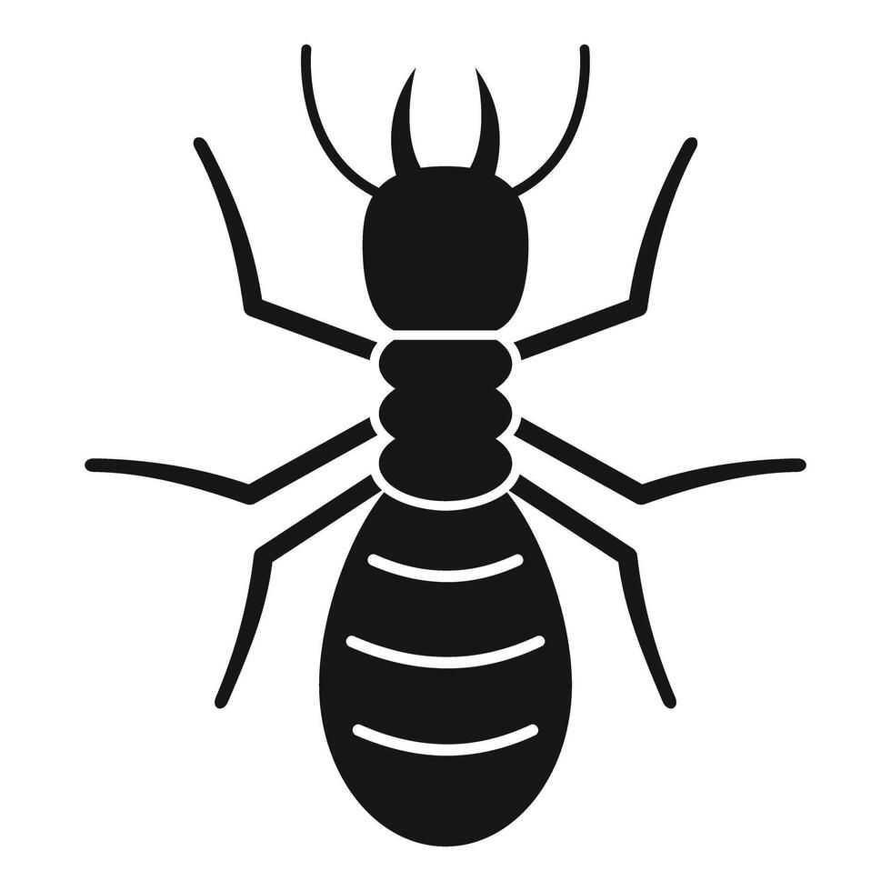 Black termite insect spreading its legs icon vector