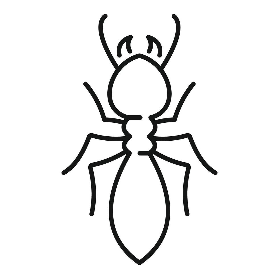 Minimalist icon of an ant crawling showing exoskeleton vector