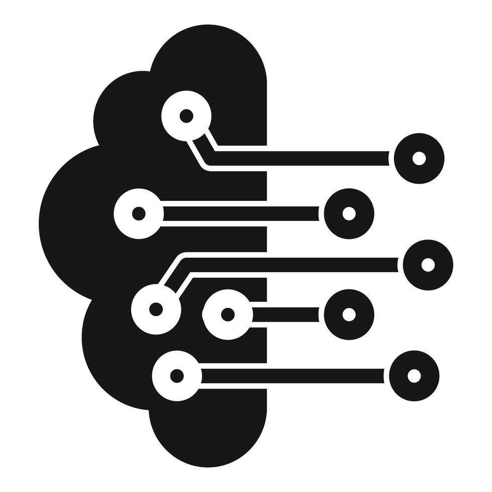 Cloud computing electronic circuit data storage icon vector