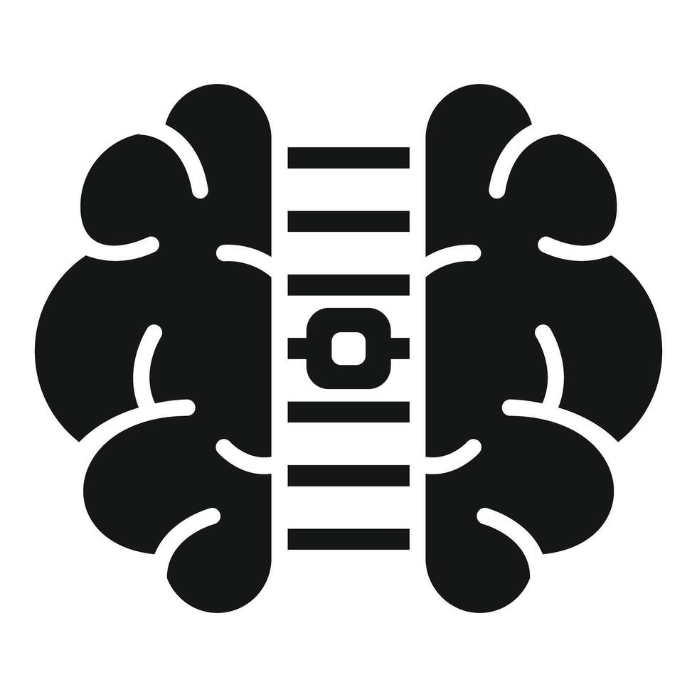 Ai microchip brain technology icon showing artificial intelligence vector