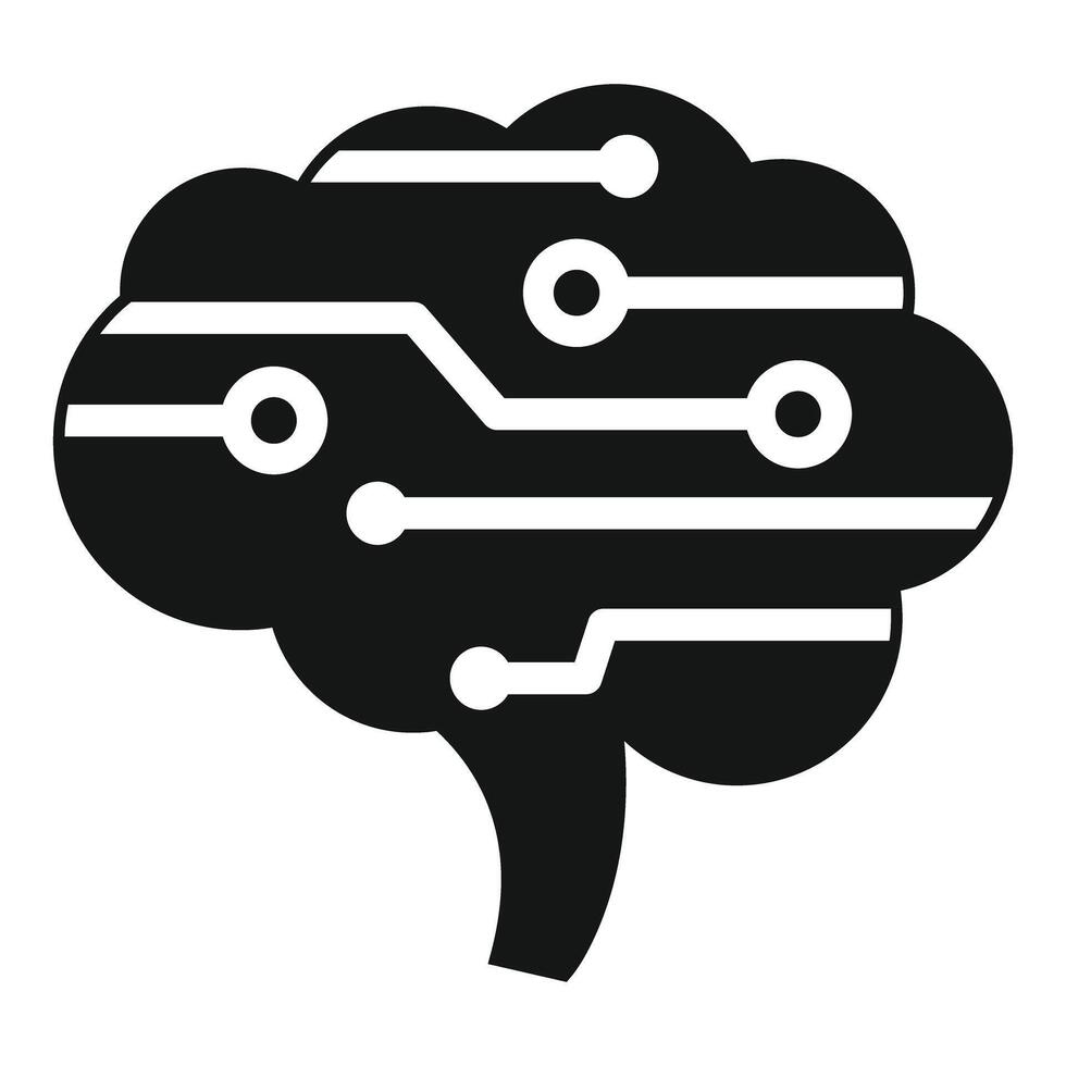 Digital brain showing artificial intelligence and cybernetics vector
