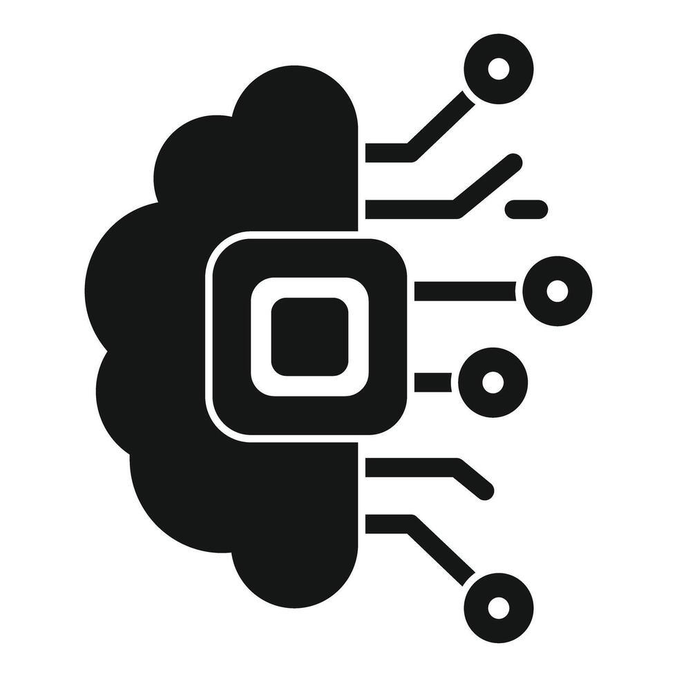 Artificial intelligence cloud computing processing data icon vector
