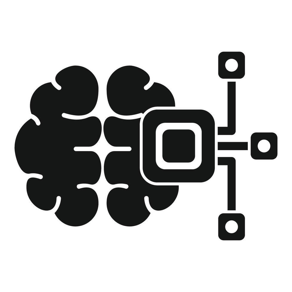 Brain connected to artificial intelligence processor simulating human thought vector