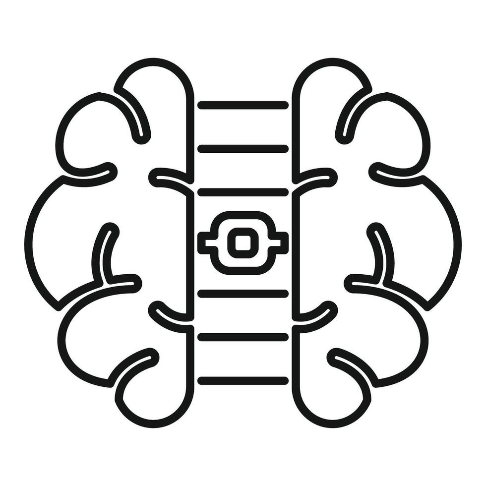 Brain chip connecting with electronic circuit board sending signals vector