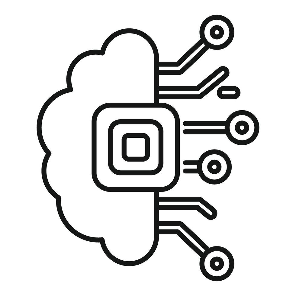Cloud computing system connecting to network hubs icon vector
