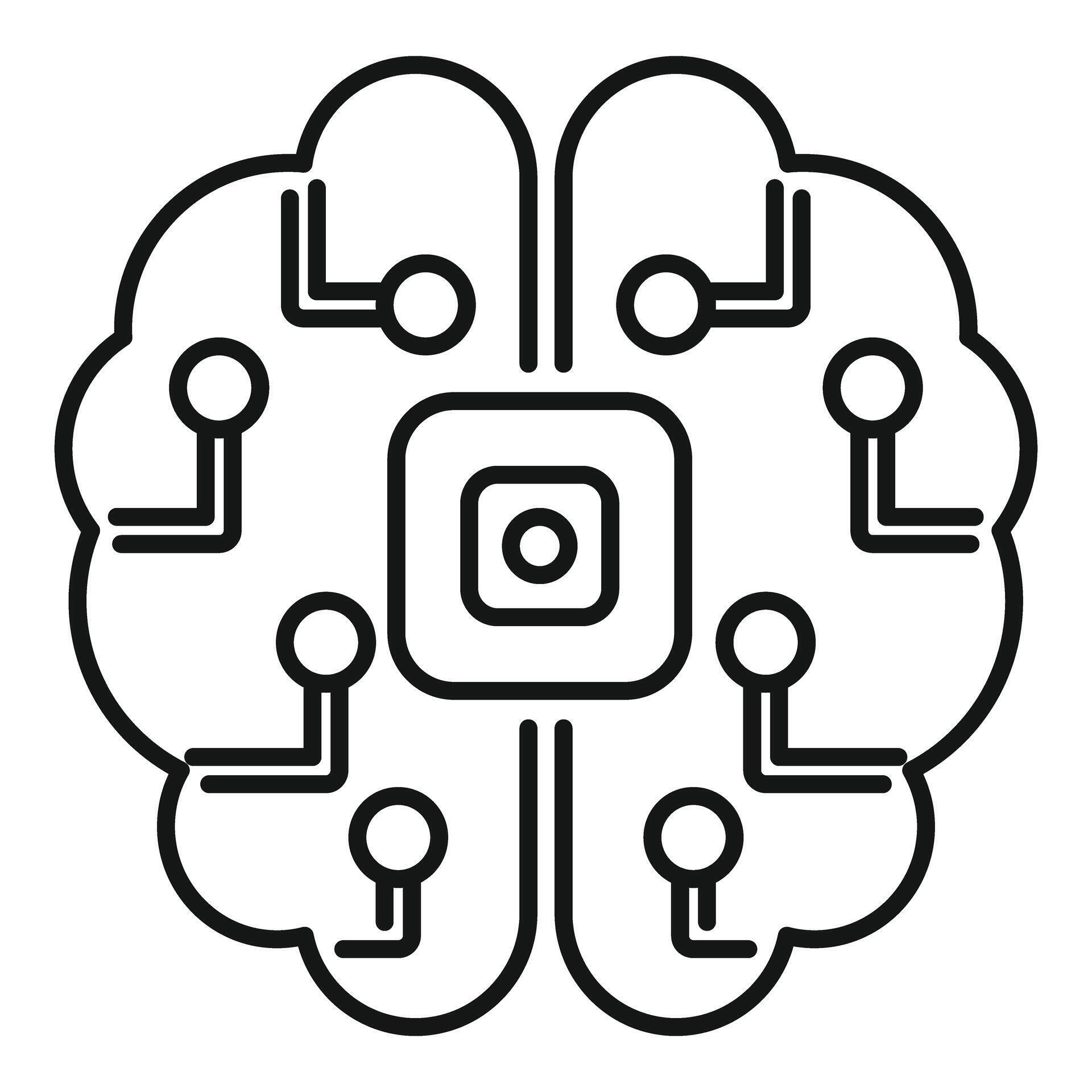 Artificial intelligence chip processing data inside brain 49779358 ...
