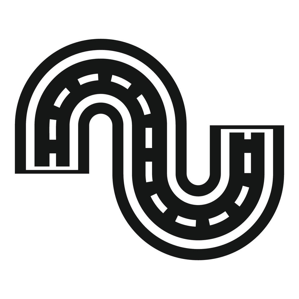 Winding road making sharp turn over white background vector
