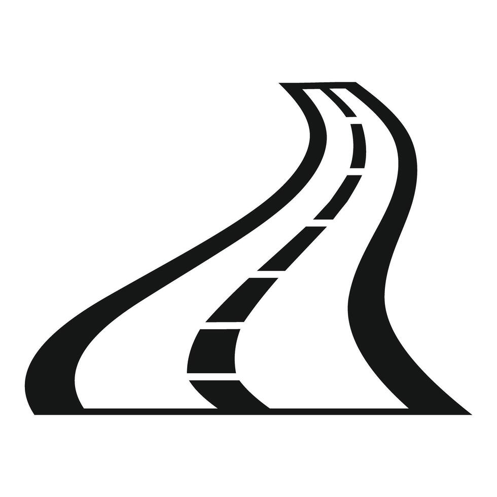 Winding road leading to unknown destination in black and white vector