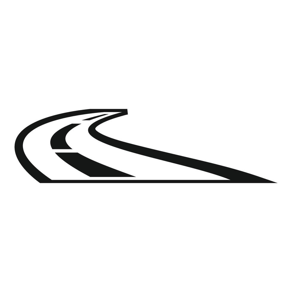 Winding road turning right disappearing into the distance vector