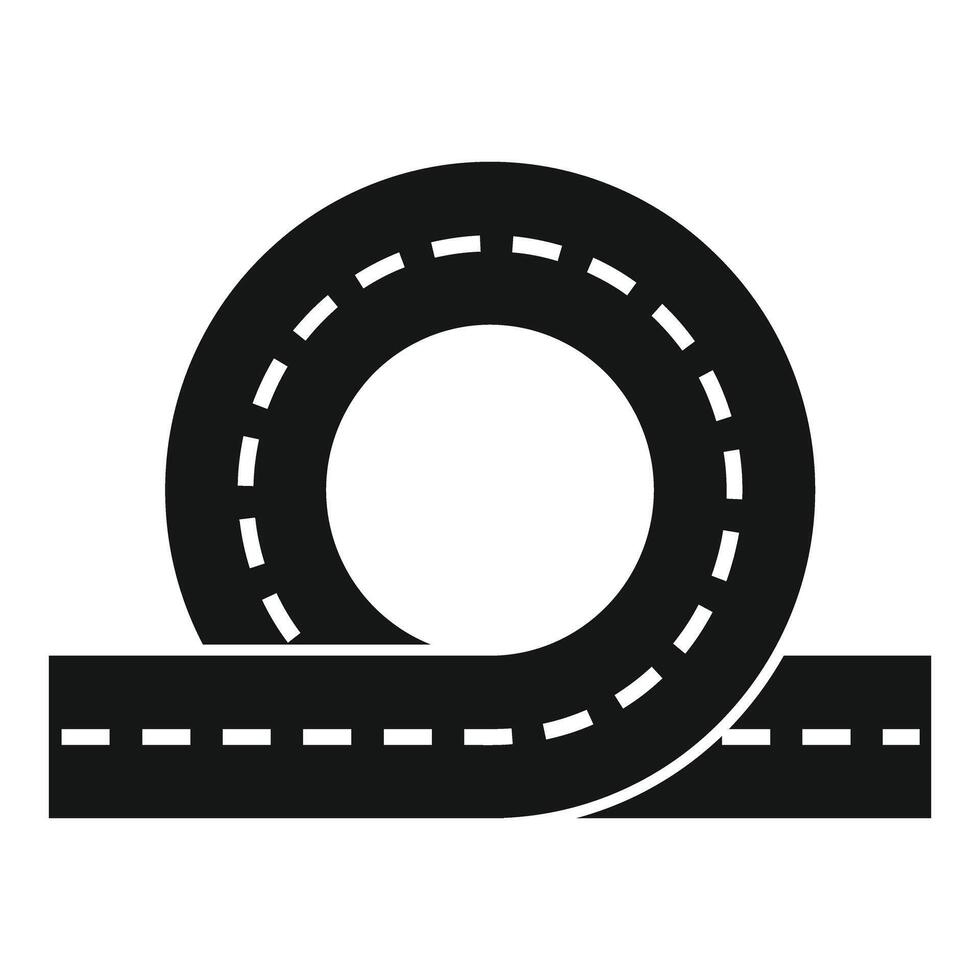 Circular road overpass intersecting straight road infrastructure vector