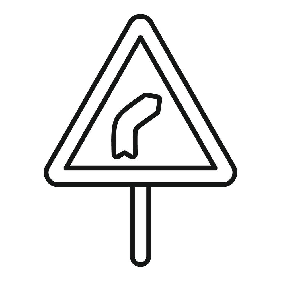Road sign indicating left turn on white background vector