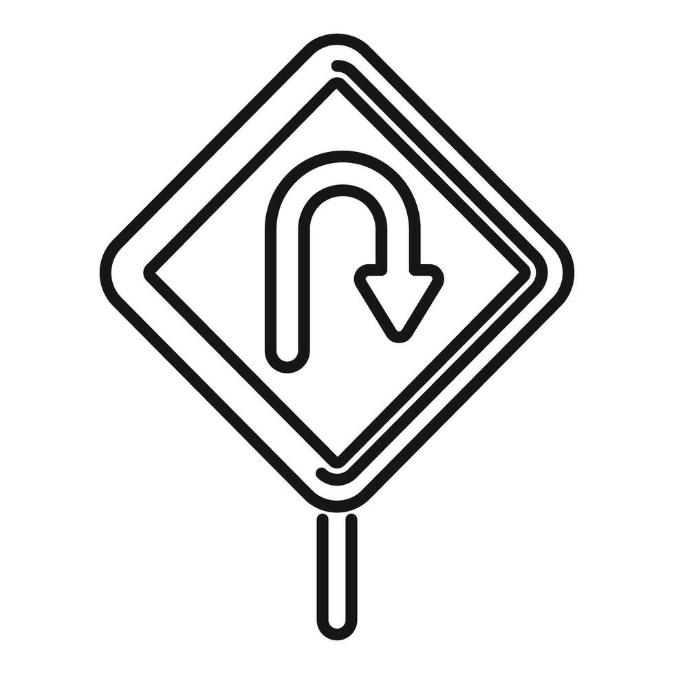 U turn allowed traffic road sign indicating to make a u turn vector