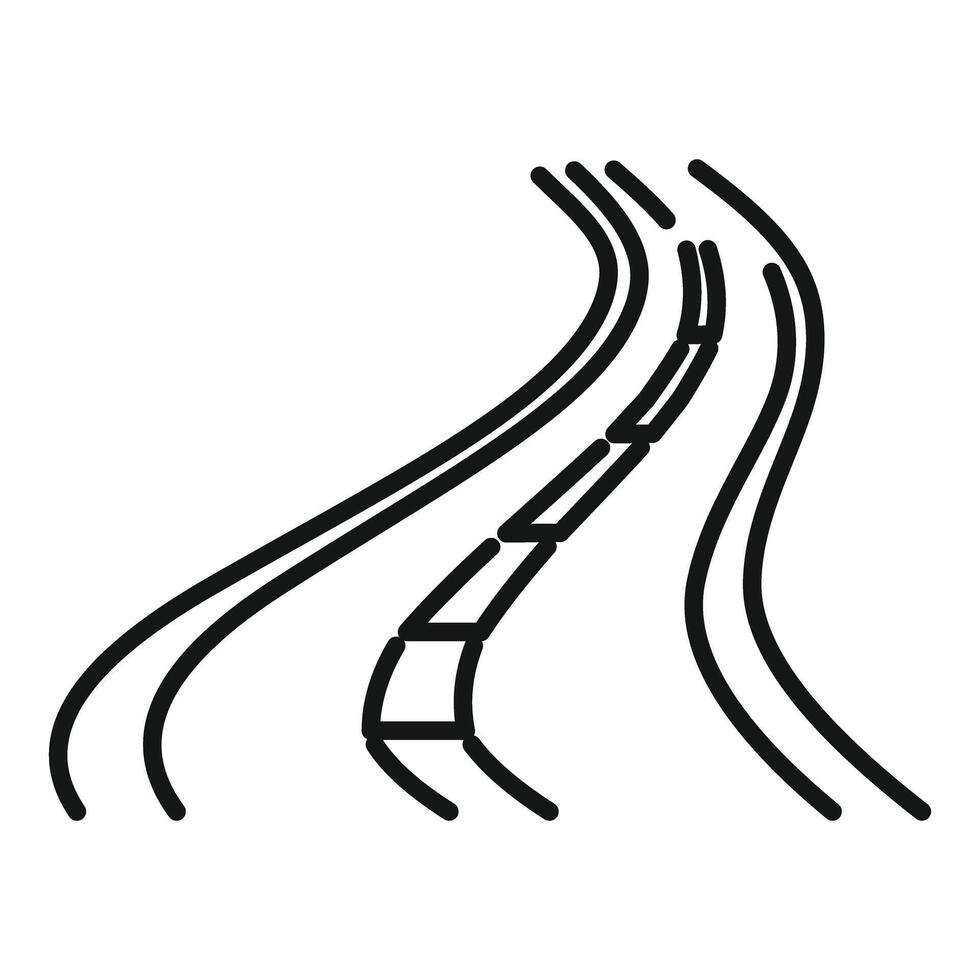 Winding road stretching into the distance line art icon vector