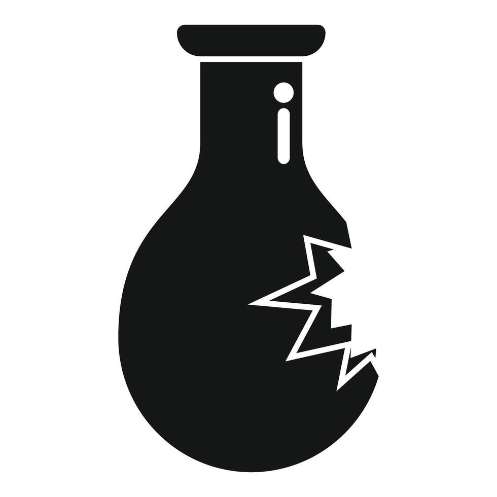 Chemical flask breaking icon, simple style vector