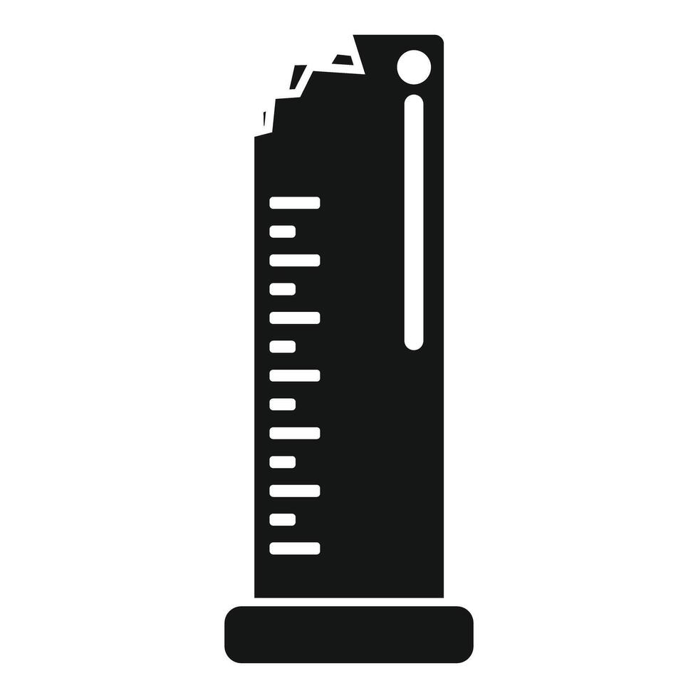 Broken building after earthquake disaster icon glyph vector