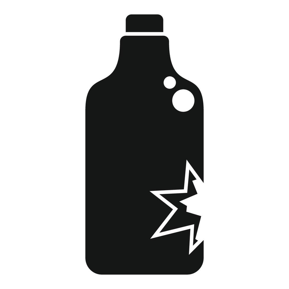 Black bottle detergent with damaged packaging icon vector