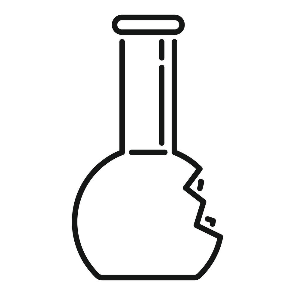 Broken chemistry flask for scientific experiment representing failure vector