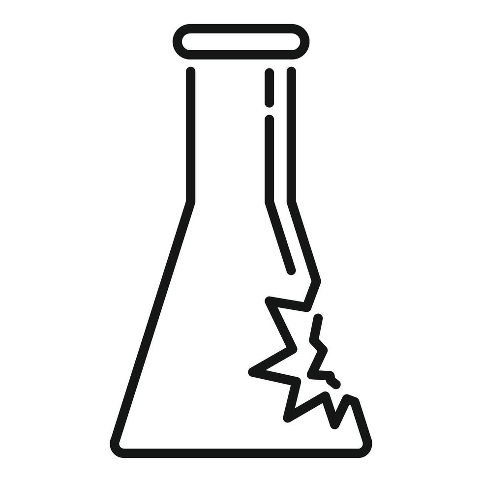 Broken chemistry lab flask icon representing danger in a lab environment vector
