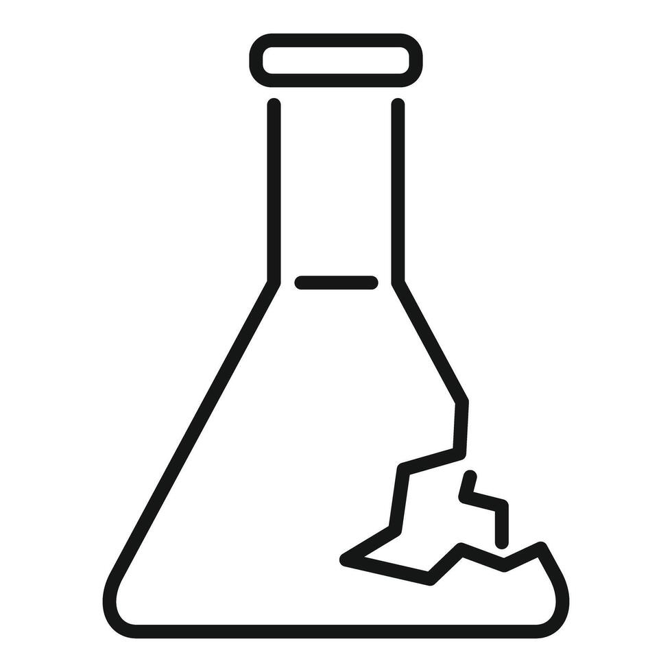 Broken chemical flask icon thin line vector illustration