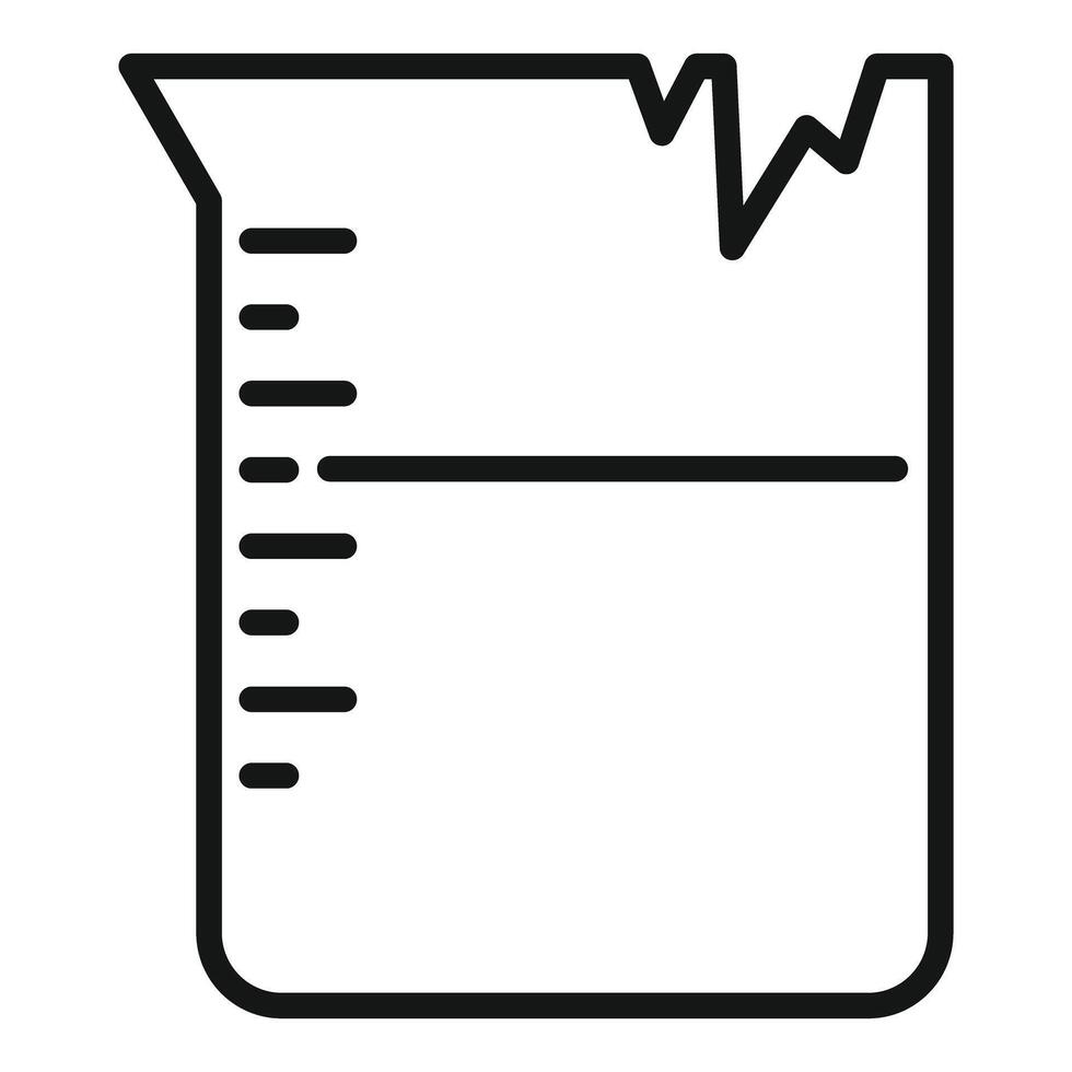 Broken beaker icon showing chemical experiment failure vector