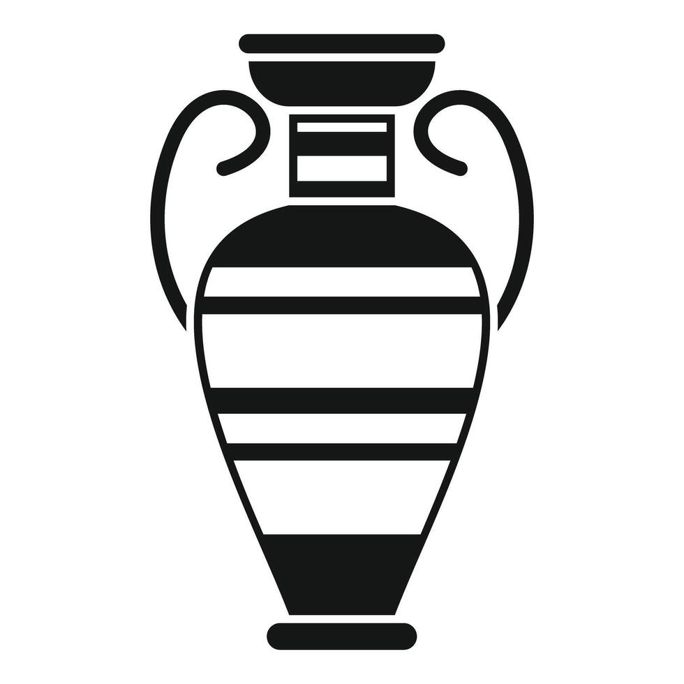 Ancient greek amphora vase standing up with two handles icon vector