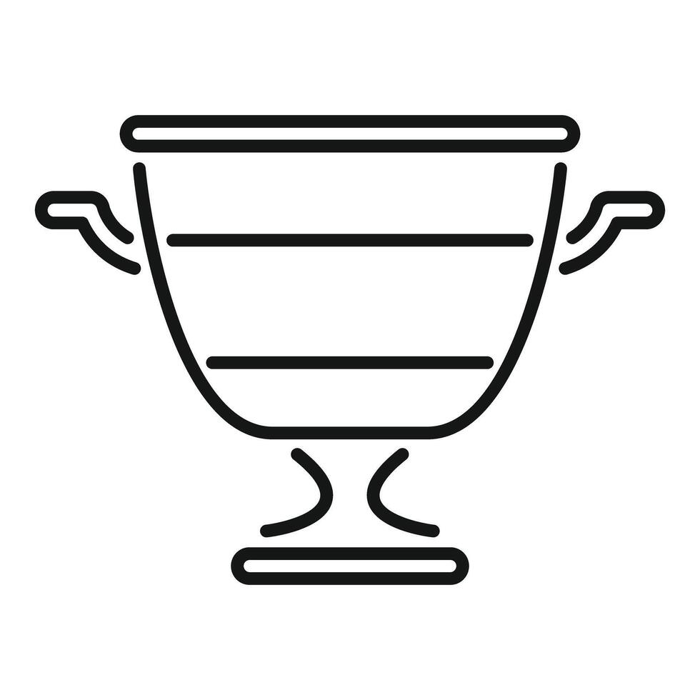 Ancient greek crater vase with handles line icon representing history and culture vector