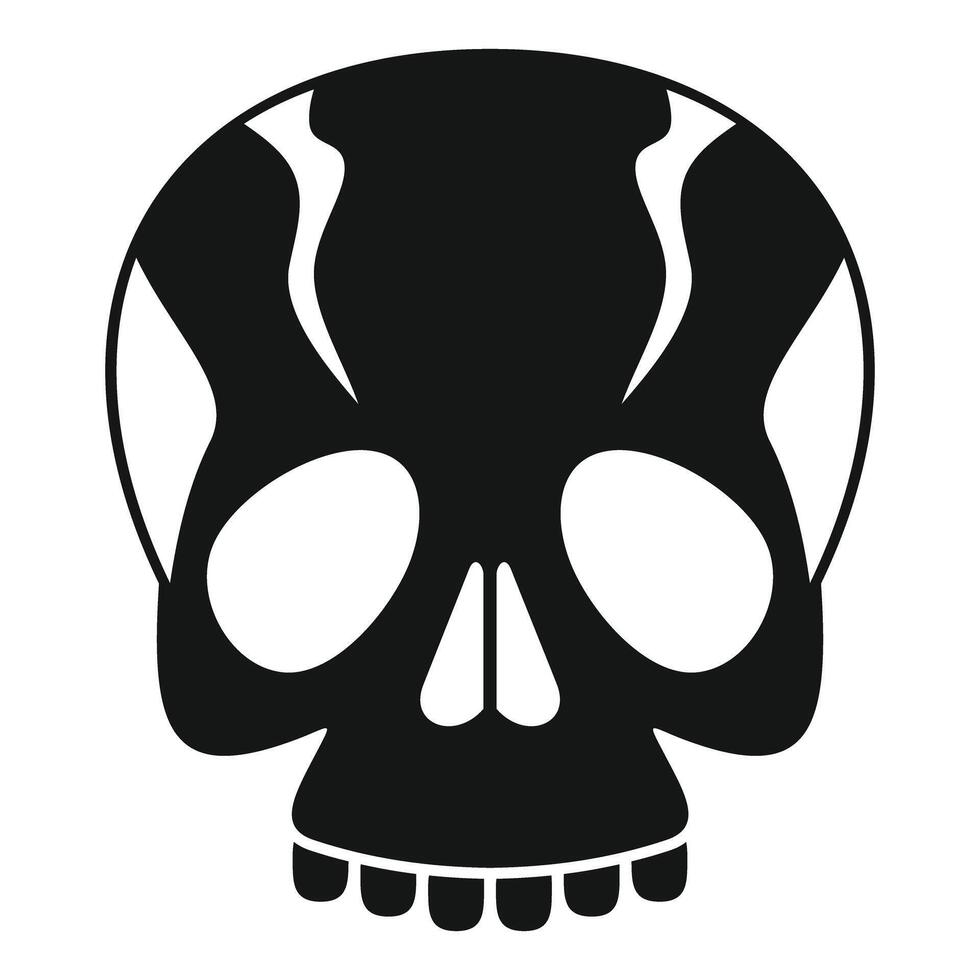 Black skull icon representing death and halloween vector