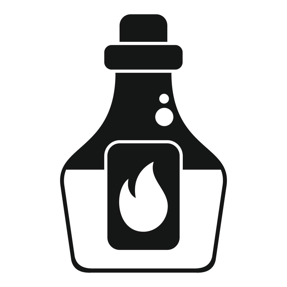 Bottle with flammable liquid is standing on white background vector