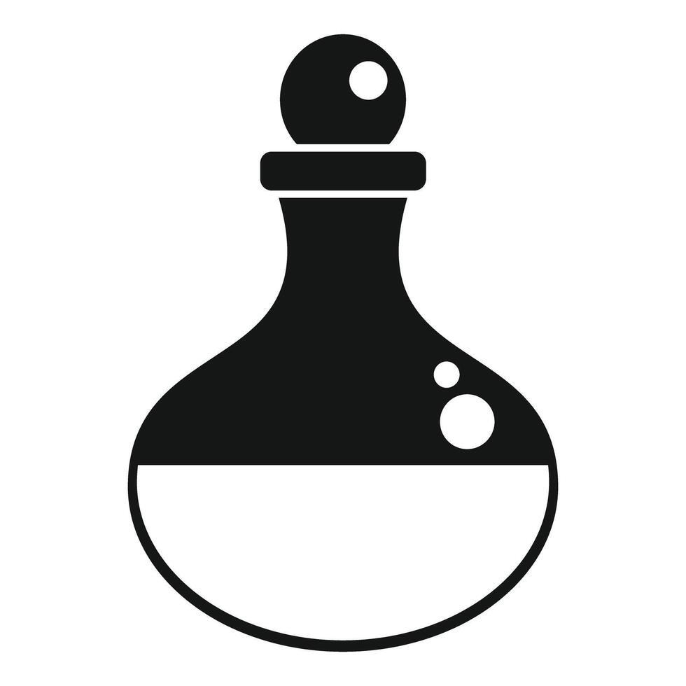 Chemistry potion experiment icon showing magical science experiment vector