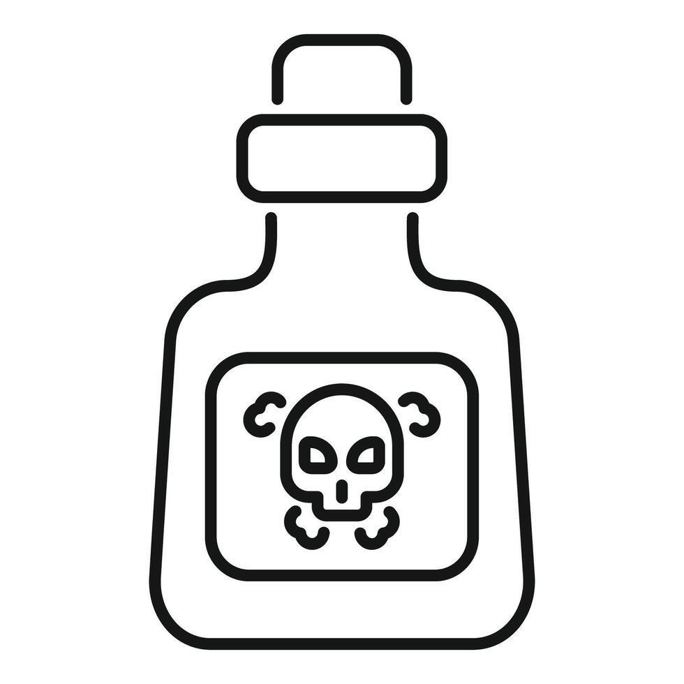 Bottle with skull and crossbones signalling poison showing danger vector