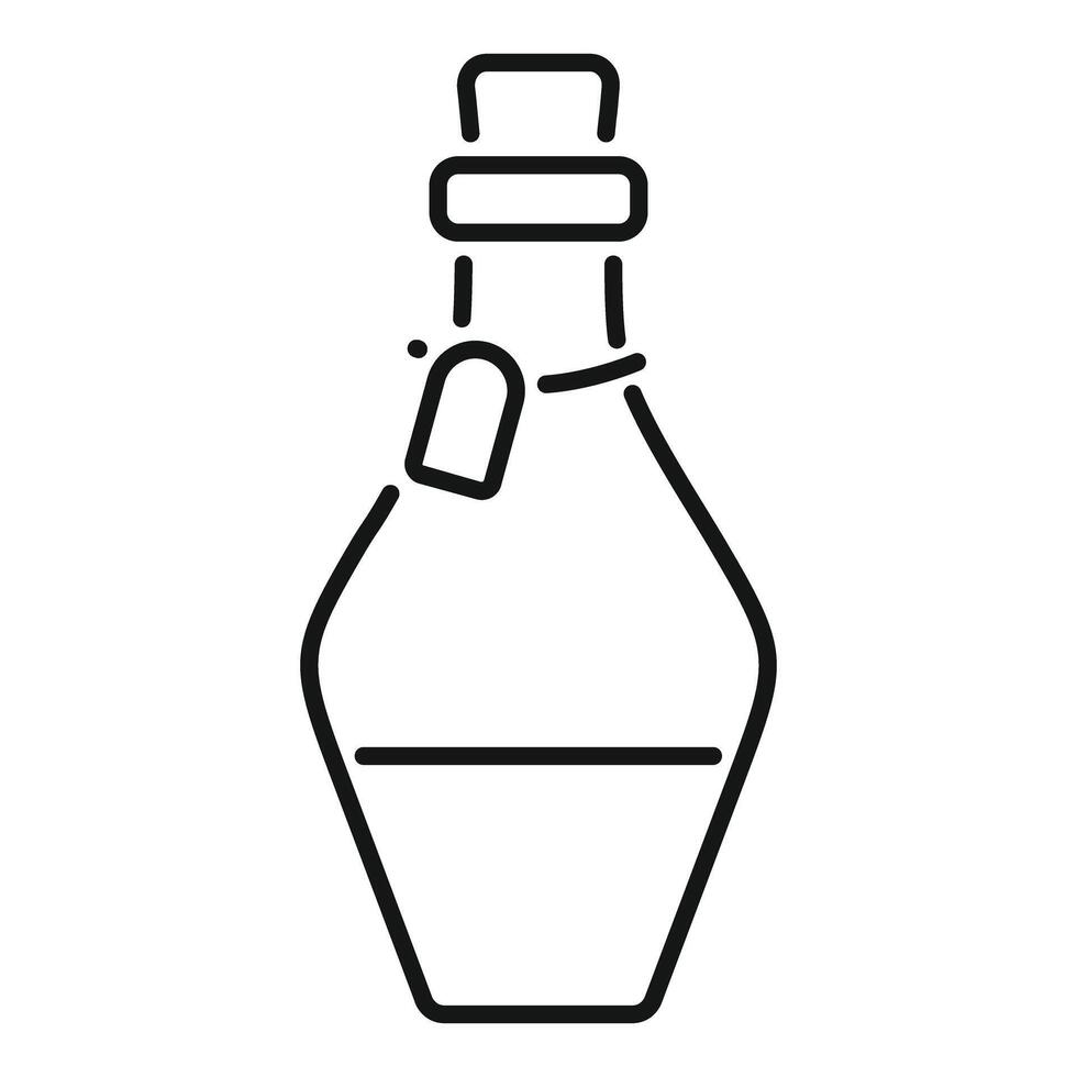 Magic potion bottle with cork stopper and label hanging vector