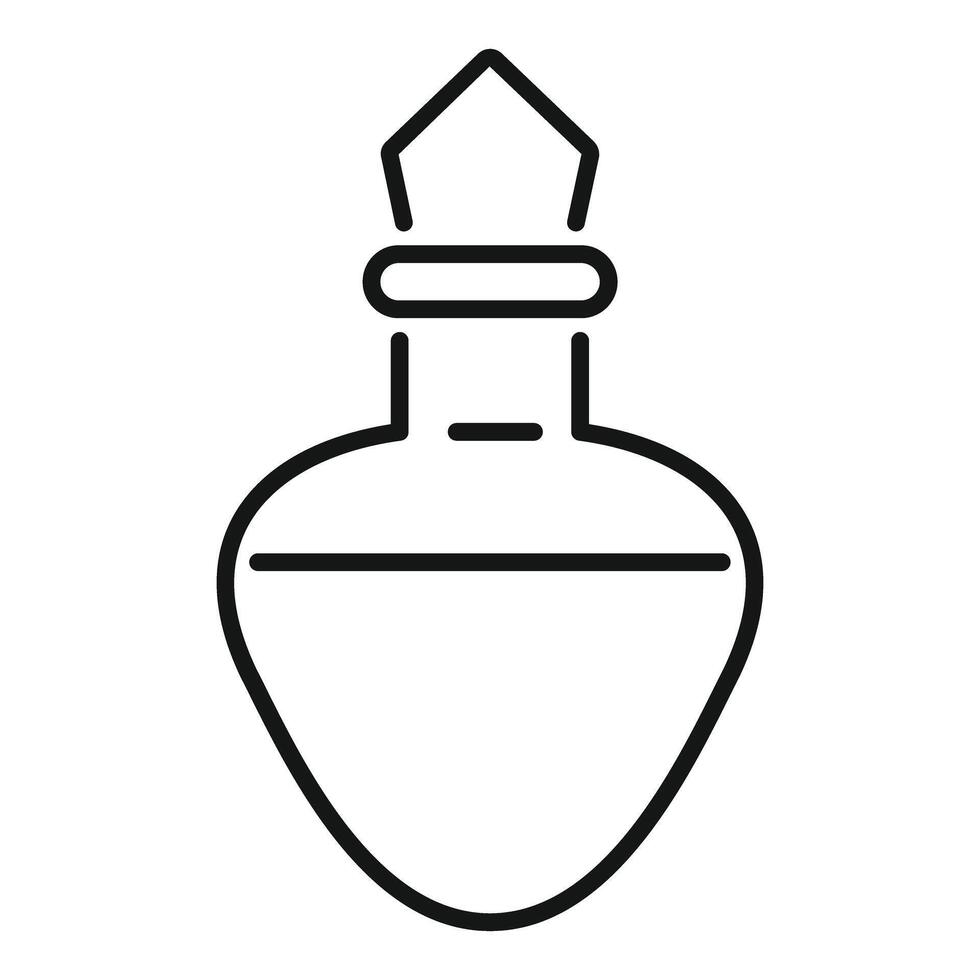 Magic potion with cork in heart shaped flask icon vector