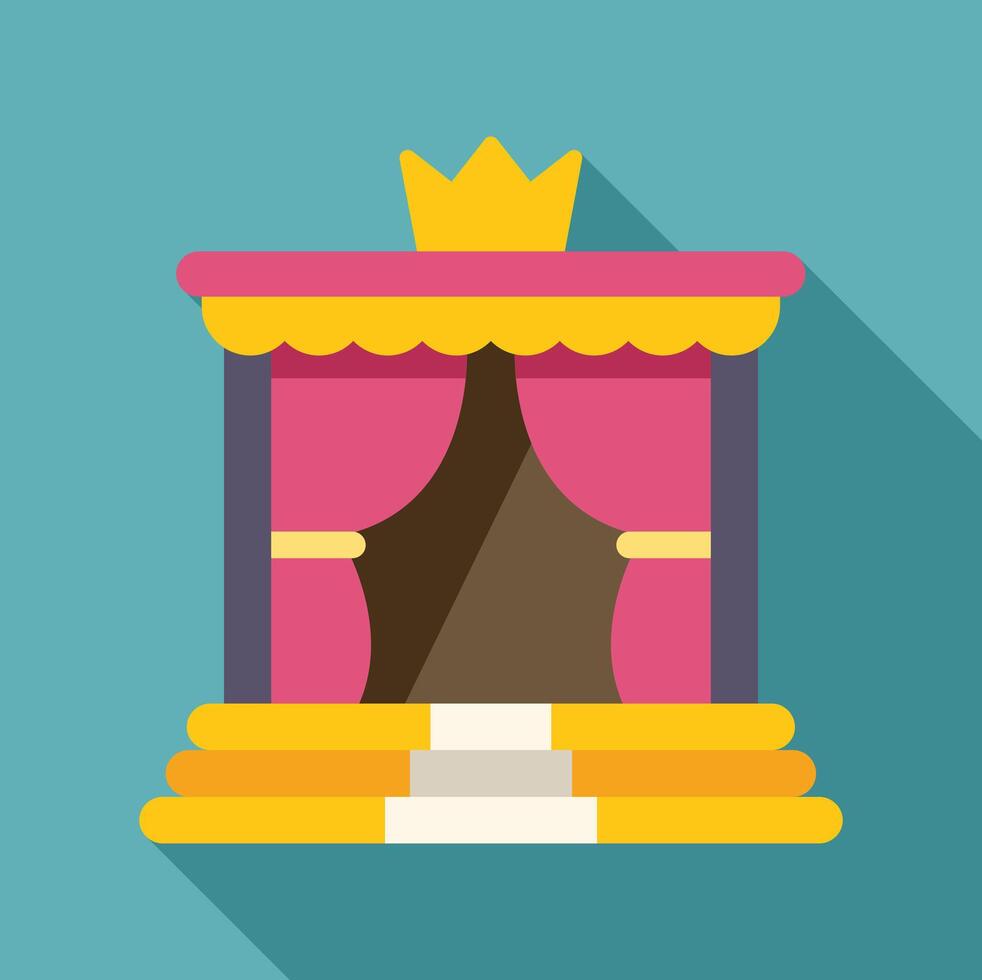 Royal podium with curtains and crown is standing on stairs vector