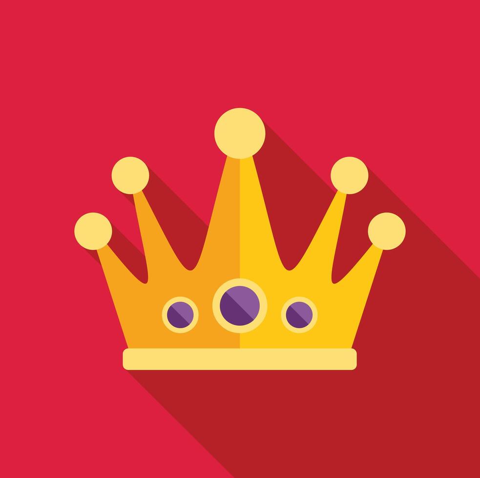 Golden crown representing power and authority on red background vector