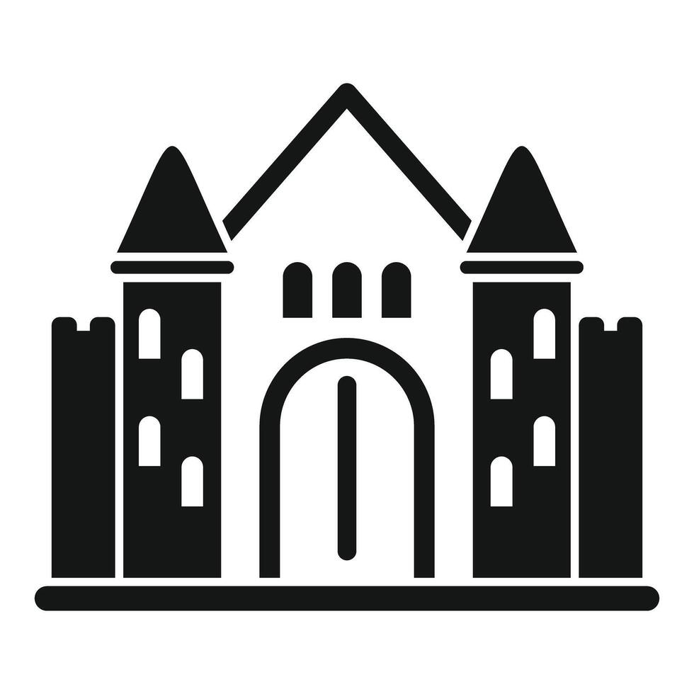 Big medieval castle with high towers icon vector