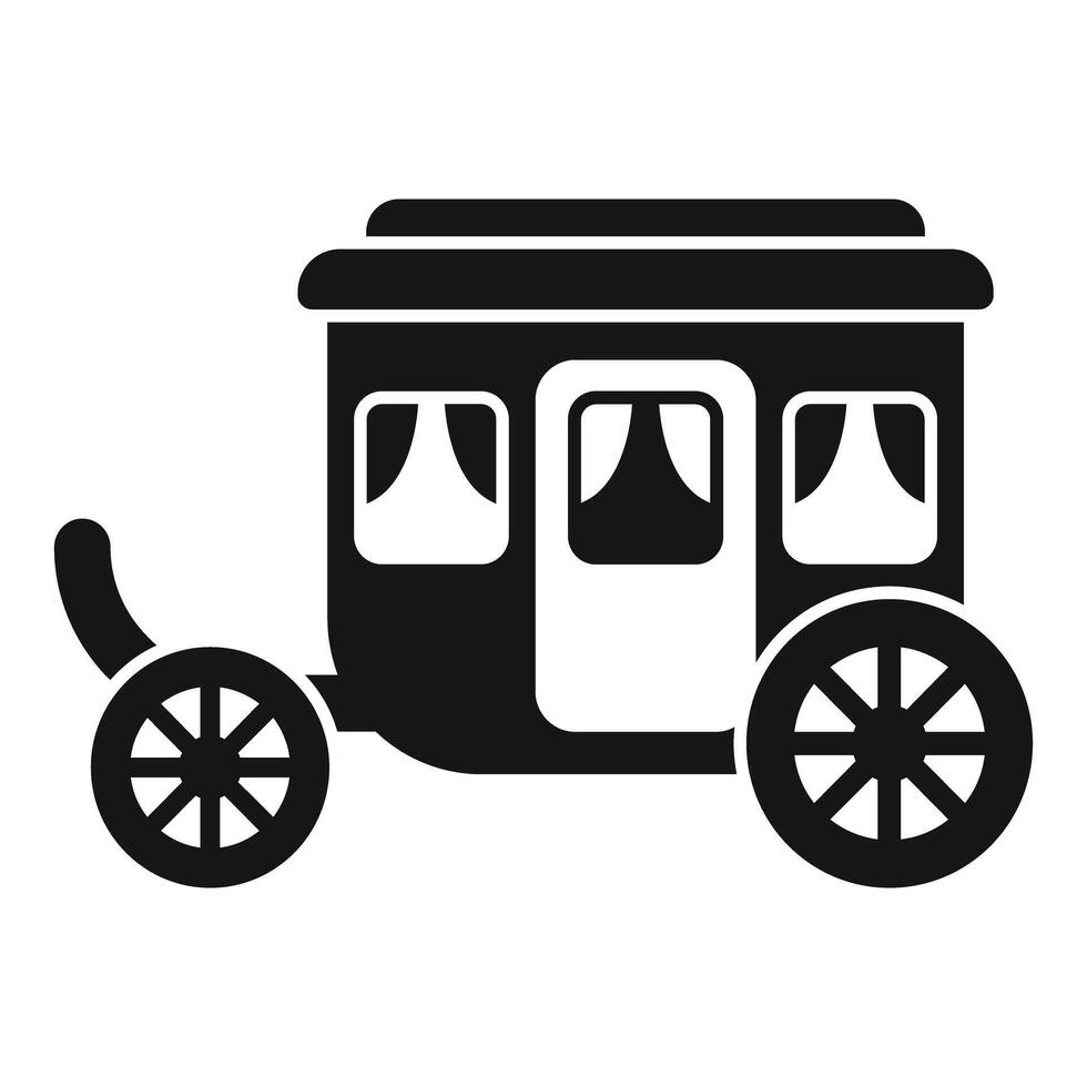 Black silhouette of horse drawn carriage for carrying passengers vector